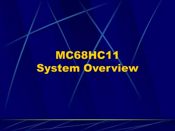 mc68hc11 system overview