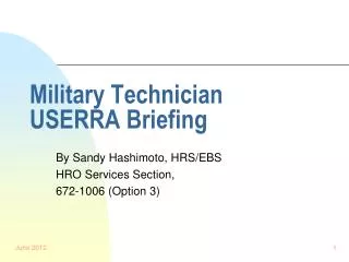 Military Technician USERRA Briefing