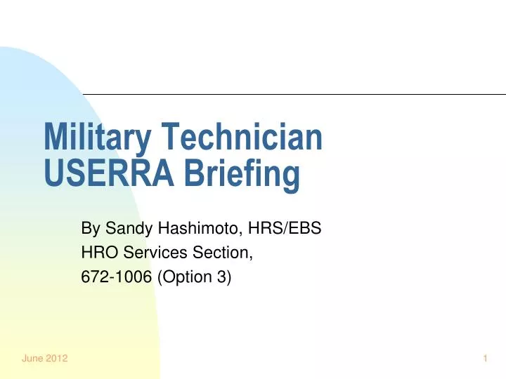 military technician userra briefing