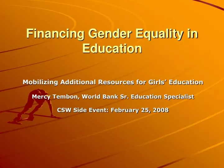 financing gender equality in education