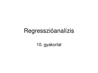 Regresszióanalízis