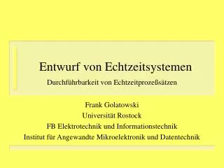 entwurf von echtzeitsystemen