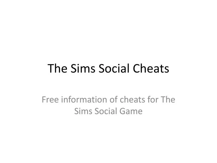 the sims social cheats