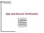 Age and Source Verification in Cattle Production - slide 1