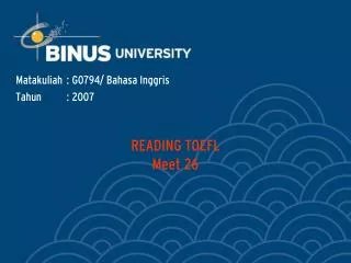 READING TOEFL Meet 26