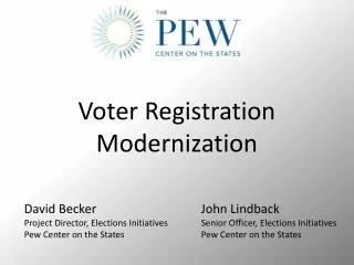 Voter Registration Modernization