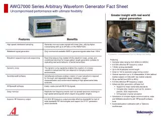 AWG7000 Series Arbitrary Waveform Generator Fact Sheet
