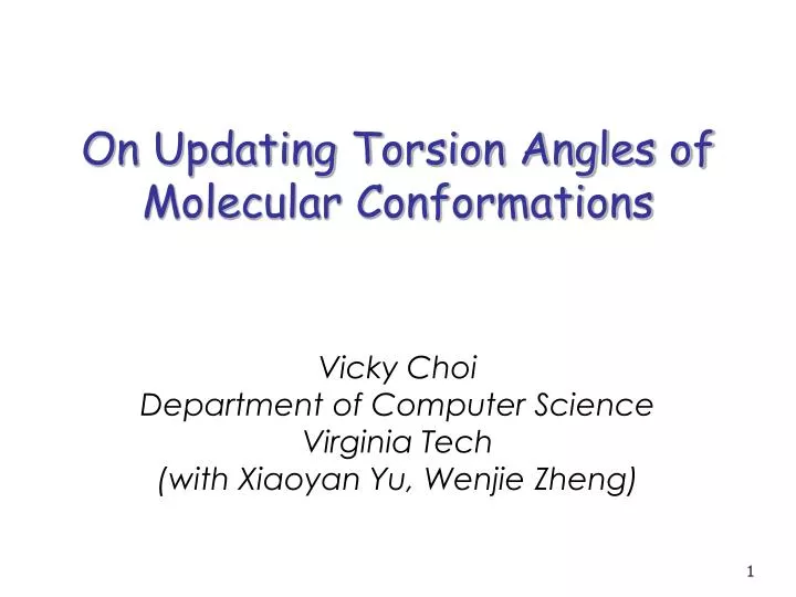 on updating torsion angles of molecular conformations