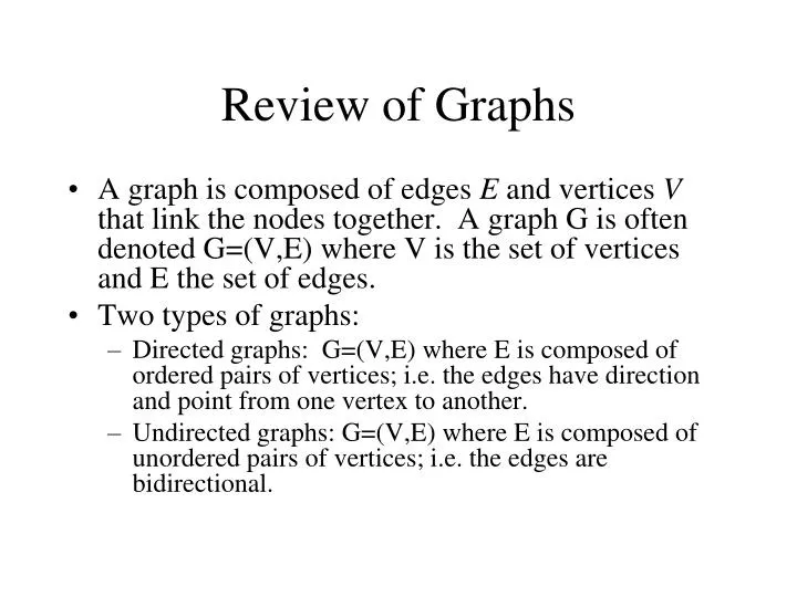 review of graphs