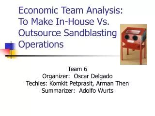 Economic Team Analysis: To Make In-House Vs. Outsource Sandblasting Operations