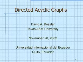 Directed Acyclic Graphs