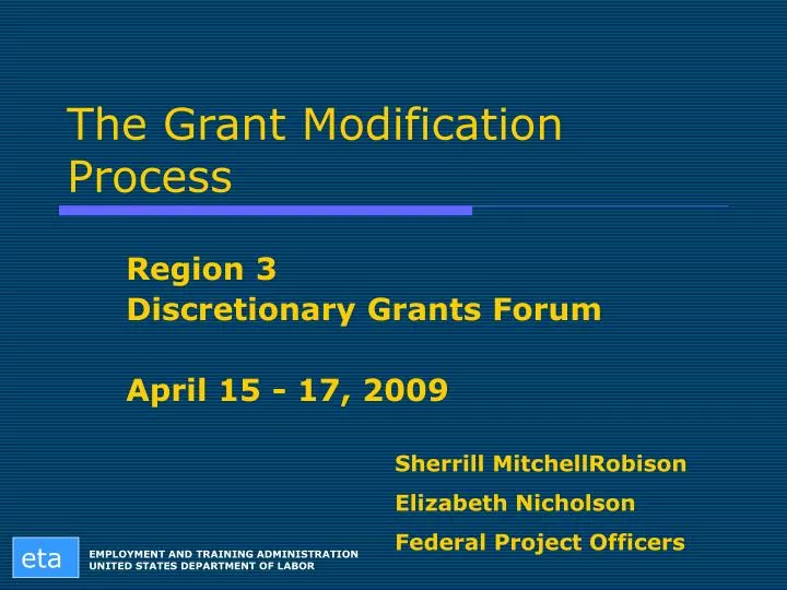 the grant modification process