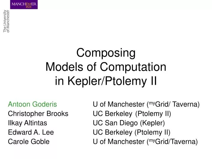 composing models of computation in kepler ptolemy ii