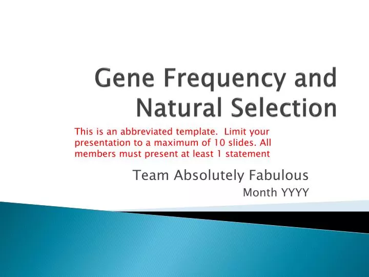 gene frequency and natural selection