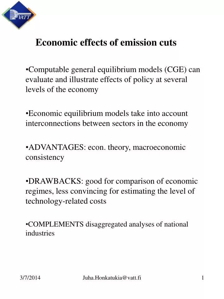 economic effects of emission cuts
