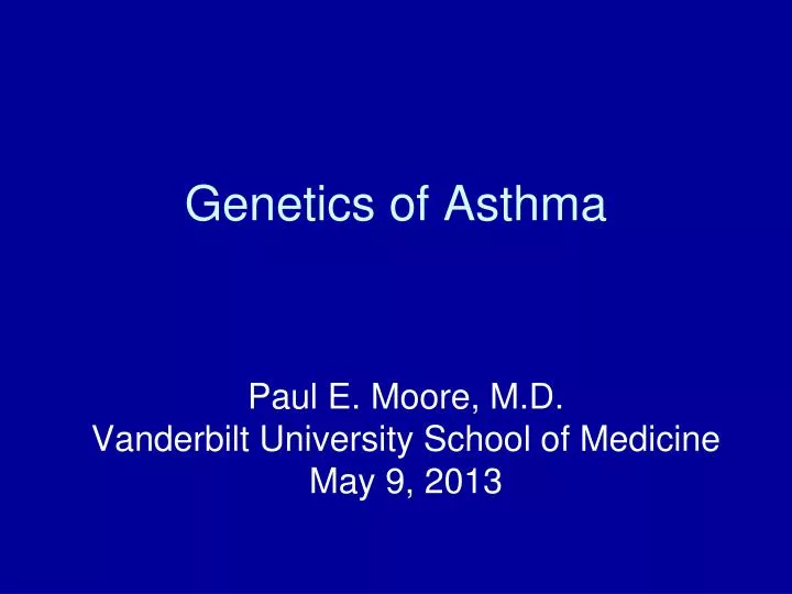 genetics of asthma