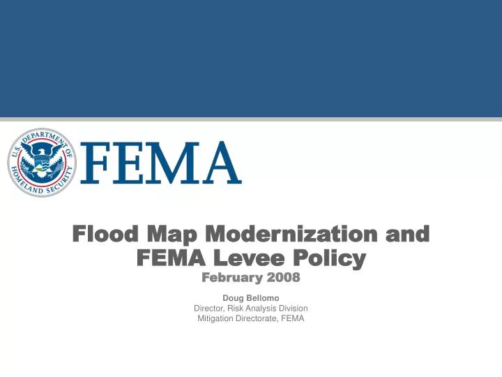 flood map modernization and fema levee policy february 2008