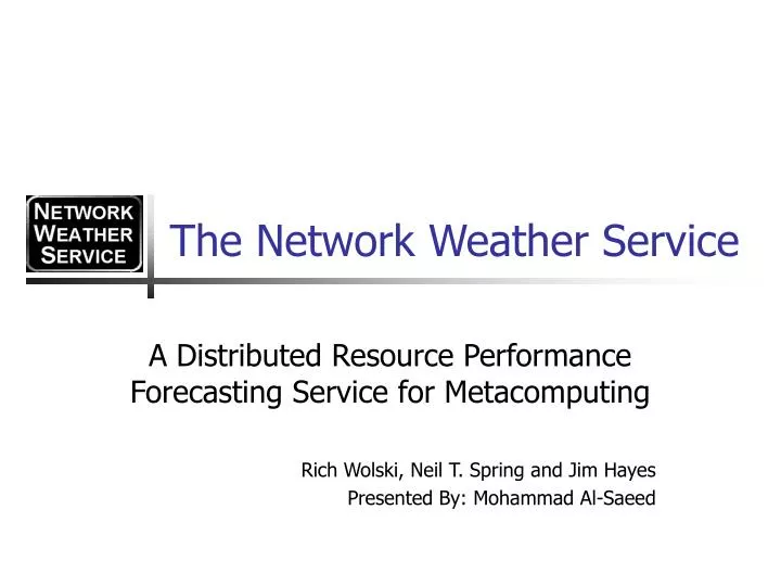the network weather service