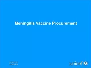Meningitis Vaccine Procurement