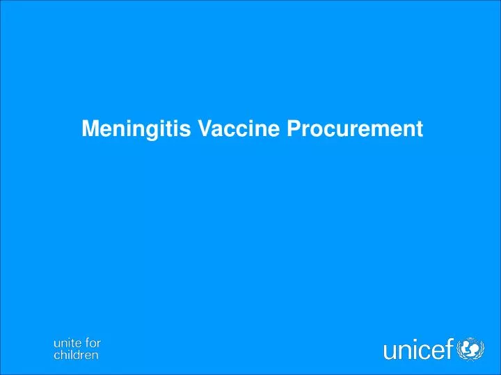 meningitis vaccine procurement