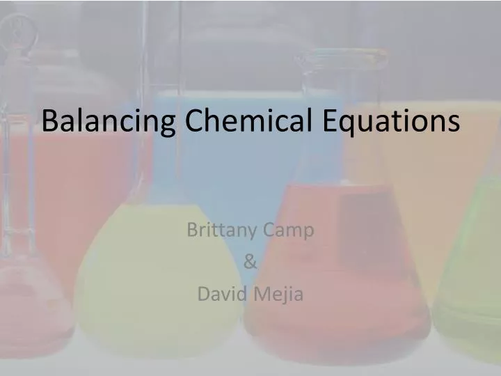 balancing chemical equations