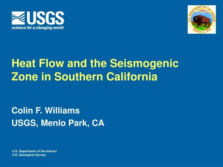 heat flow and the seismogenic zone in southern california