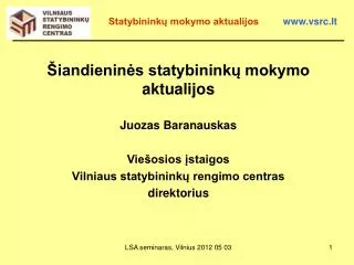 statybinink mokymo aktualijos www vsrc lt
