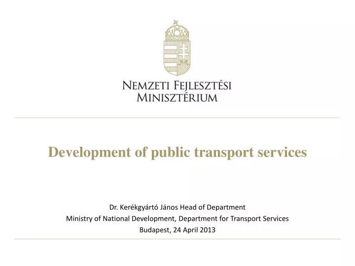 development of public transport services