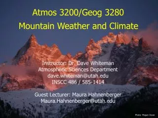 Atmos 3200/ Geog 3280