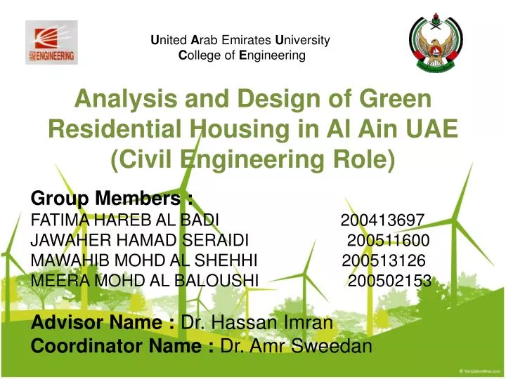 analysis and design of green residential housing in al ain uae civil engineering role