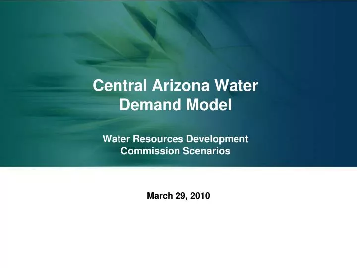 central arizona water demand model water resources development commission scenarios