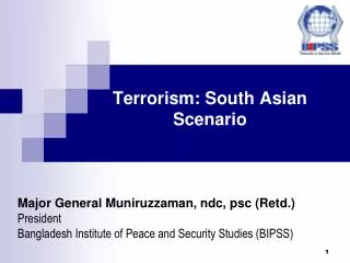 Terrorism: South Asian Scenario