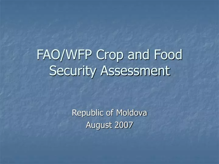 fao wfp crop and food security assessment