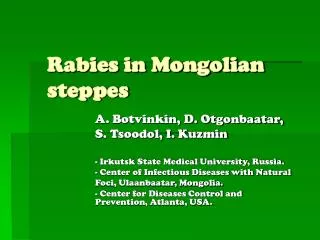 Rabies in Mongolian steppes