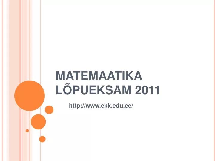 matemaatika l pueksam 2011