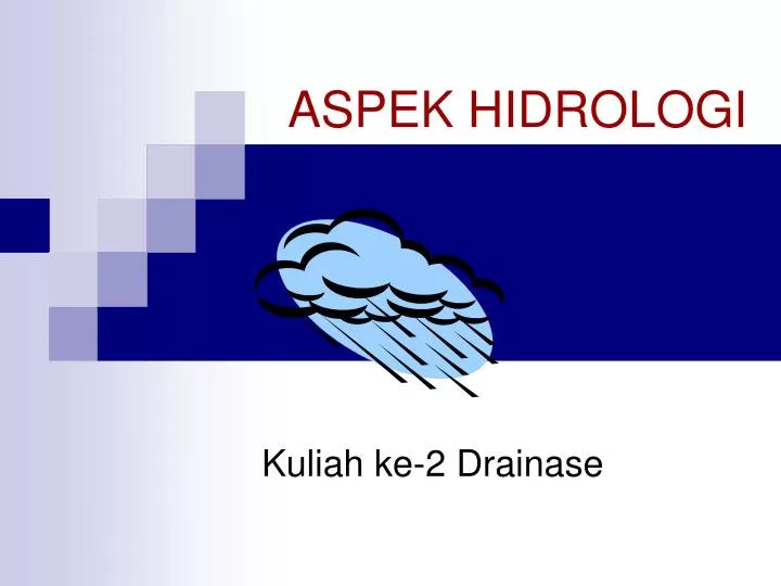 aspek hidrologi