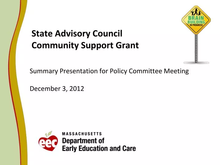 state advisory council community support grant