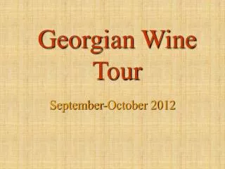 Georgian Wine Tour