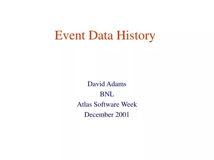 event data history