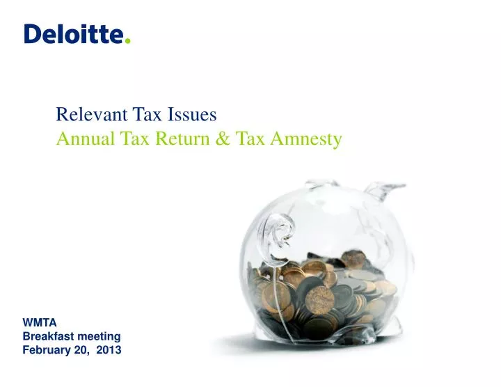relevant tax issues annual tax return tax amnesty