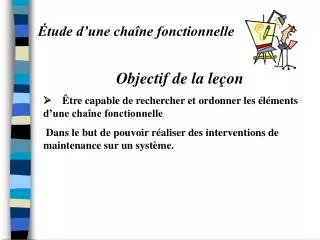 tude d une cha ne fonctionnelle