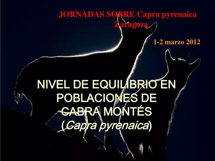 nivel de equilibrio en poblaciones de cabra mont s capra pyrenaica