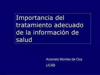 Acianela Montes de Oca UCAB