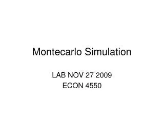 Montecarlo Simulation