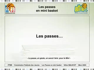 Les passes en mini basket