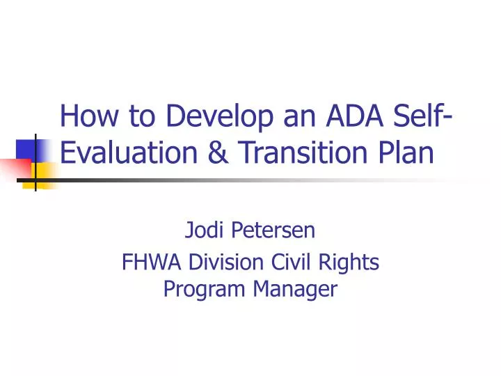 how to develop an ada self evaluation transition plan