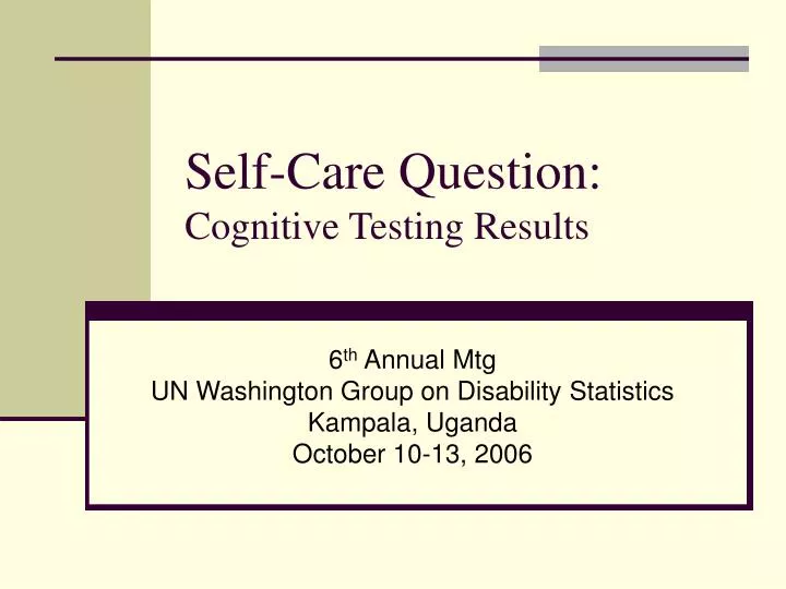 self care question cognitive testing results