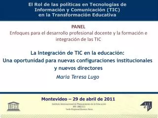 La Integración de TIC en la educación: Una oportunidad para nuevas configuraciones institucionales y nuevos directores