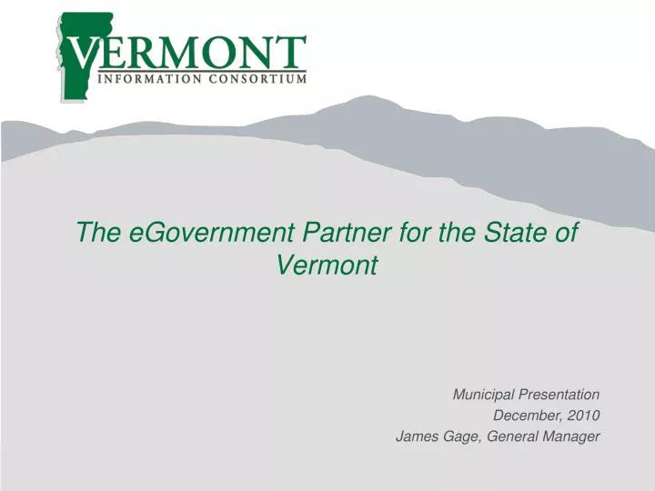 the egovernment partner for the state of vermont