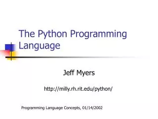 The Python Programming Language